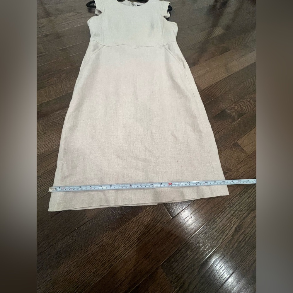 J. Crew Linen Size 6 Beige Resume Dress Career Work Minimalist - Picture 8 of 9